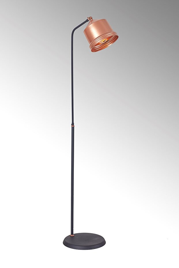 Lucas Bakır-Siyah Metal Gövde Tasarım Lüx Yerden Aydınlatma Lambader - 3