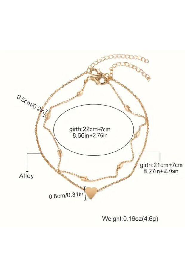 خلخال من طبقتين على شكل قلب - 2