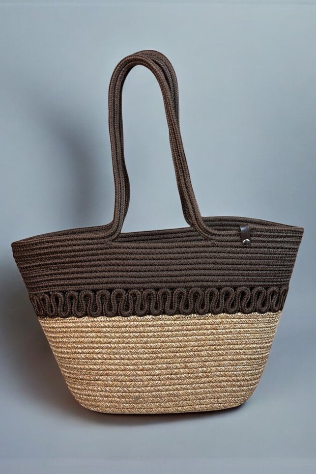 Straw Jute Women's Shoulder Bag, 100% Handmade, Cotton, Vegan, Jute Straw Beach Bag