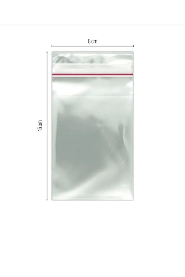 1000 Adet Bantlı Jelatin 8x15 Cm Yapışkanlı Poşet Naylon Torba - 1