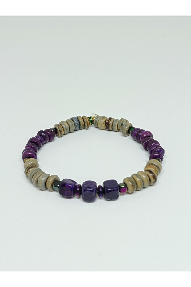 Ethnic Design Handmade Elastic Natural Stone Bracelet No:20