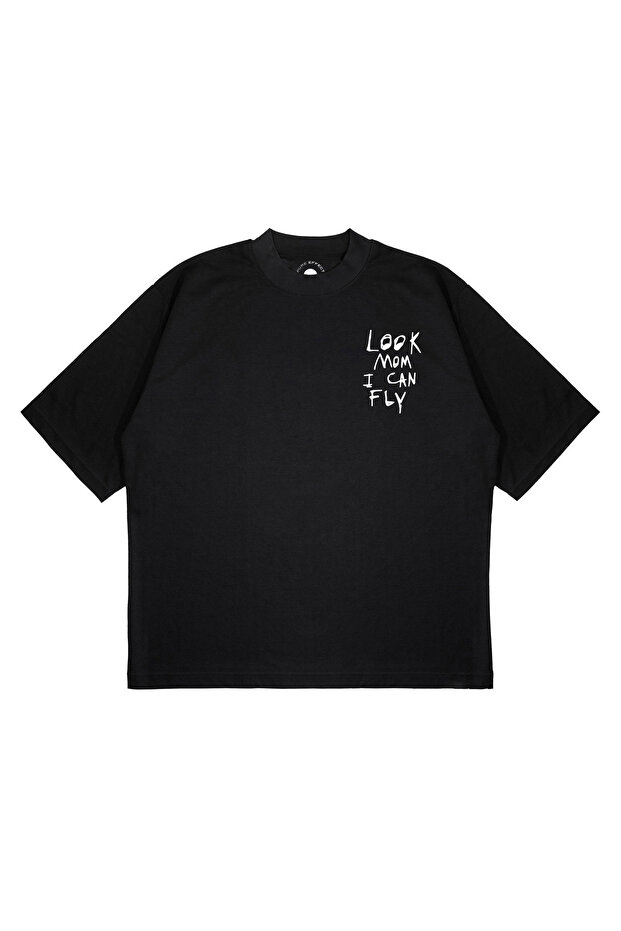 Unisex Oversize Look Mom I Can Fly Printed Boxy Fit Thick Fabric (240Gsm) T-Shirt