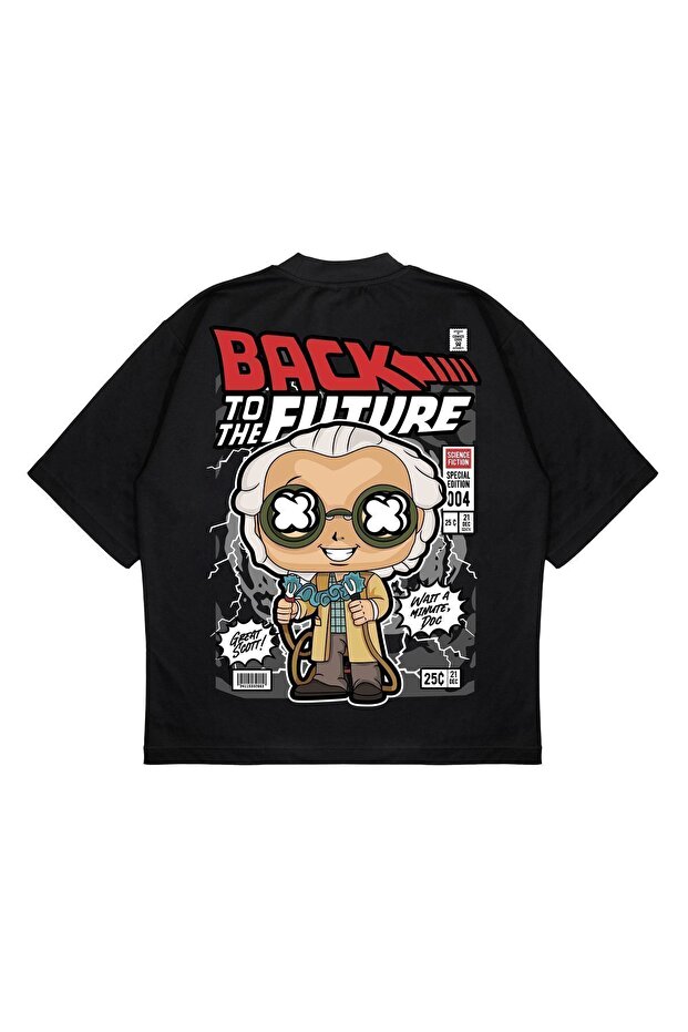 Unisex Oversize Back to the Future Back Print Boxy Fit Thick Fabric (240Gsm) T-Shirt