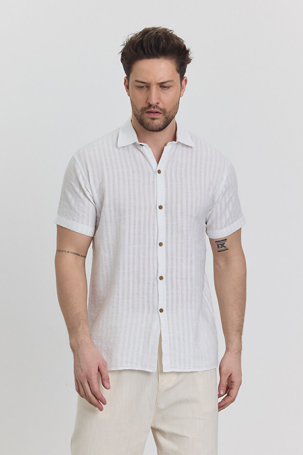 قميص موسلين منقوش - 4100 - 3