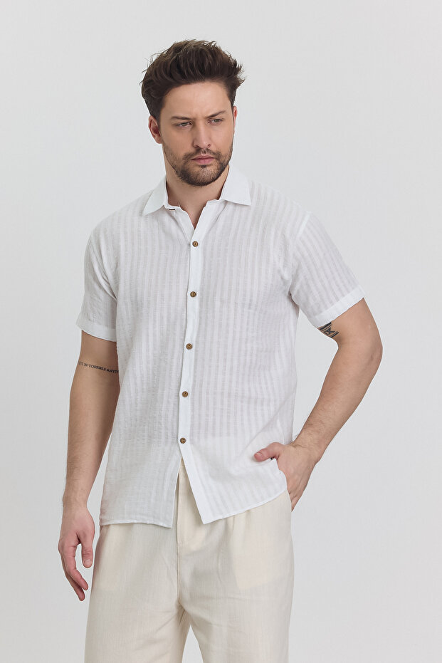 قميص موسلين منقوش - 4100 - 1