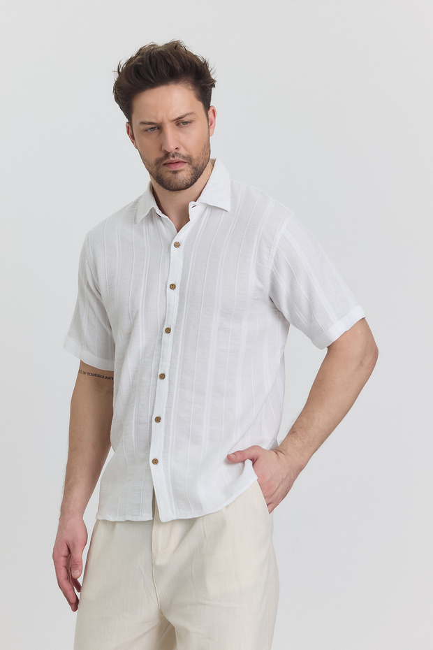 قميص موسلين منقوش - 4100 - 5