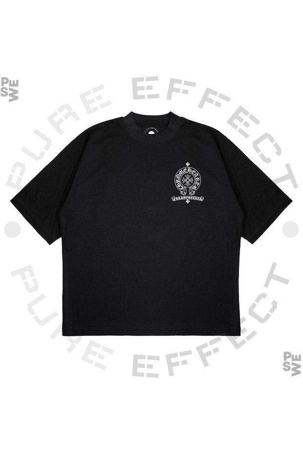 Unisex Oversize Chrome Hearts Square Printed Boxy Fit Thick Fabric T-Shirt