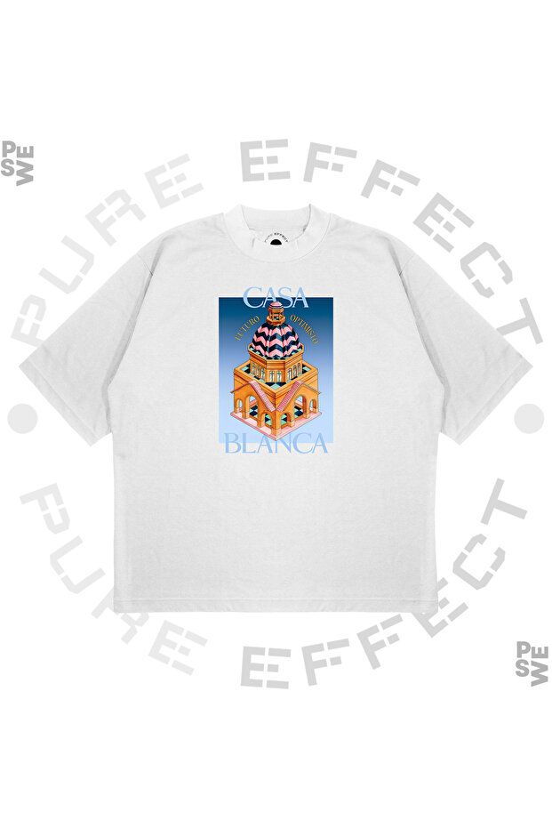 Unisex Oversize Casablanca Statue of Babylon Printed Boxy Fit Thick Fabric (240Gsm) T-Shirt