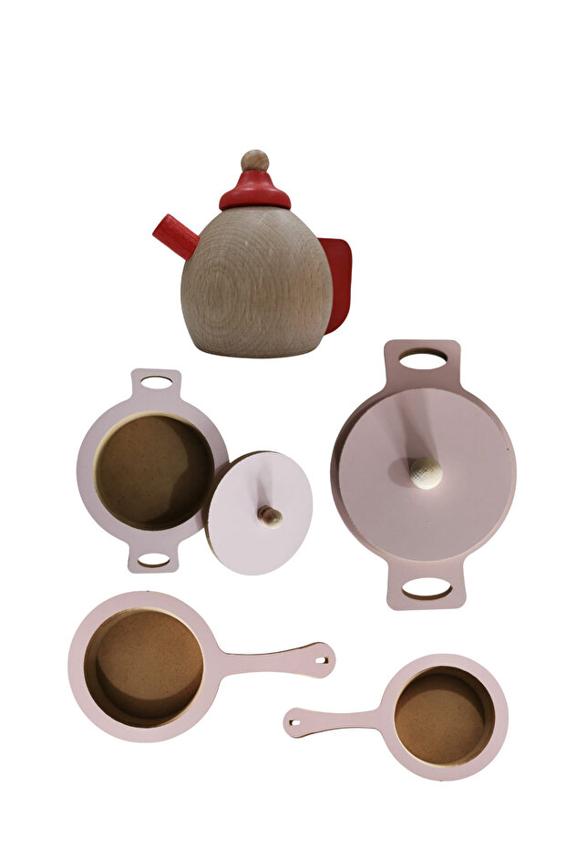 Educational Wooden Toy Pan Pot Set with Teapot Gift