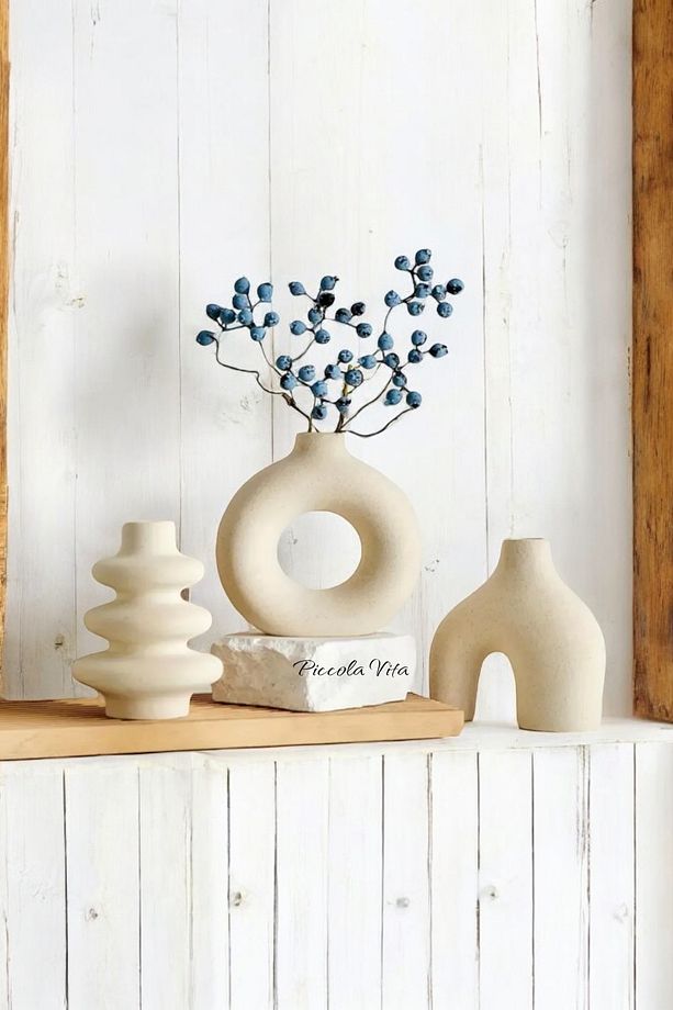 Dekoratif Obje Biblo Vazo Set | Minimalist 10 CM Vazo Seti - 3