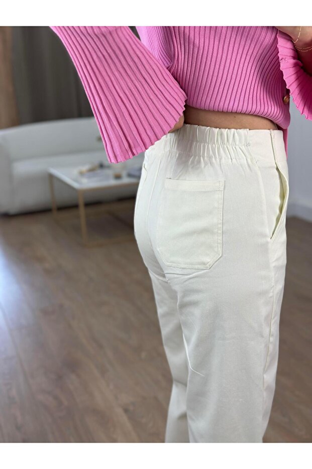 بنطال ليكرا بأزرار مزدوجة - إكرو - 4