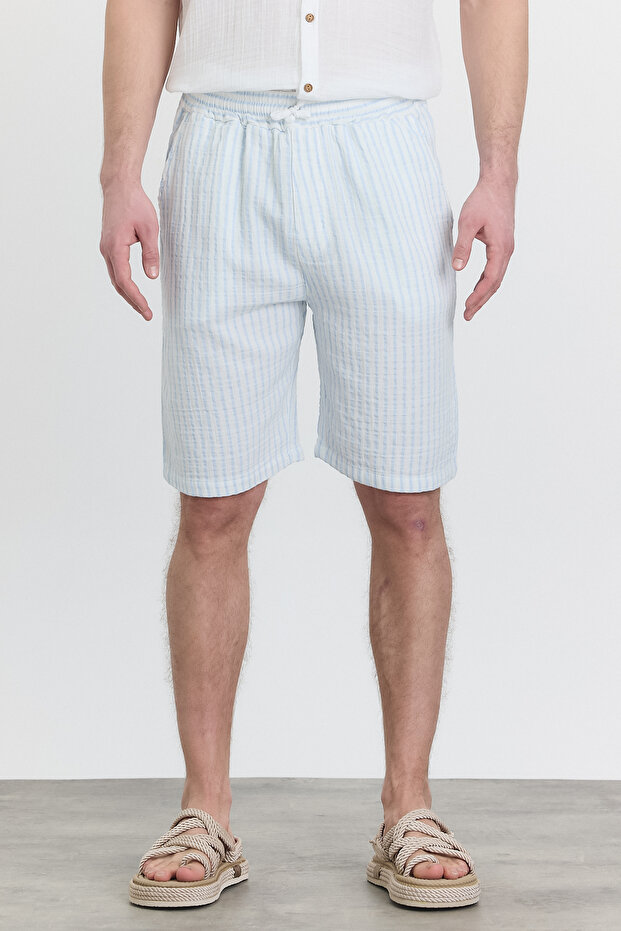 شورت موسلين مخطط - 5050