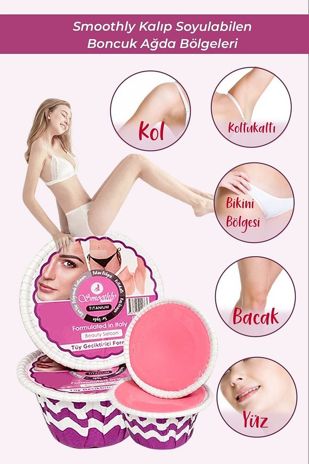 4 Parça Pudralı Soyulabilen Özel Bölge Bikini Ağdası Ağda Losyonu Spatula Seti - 3