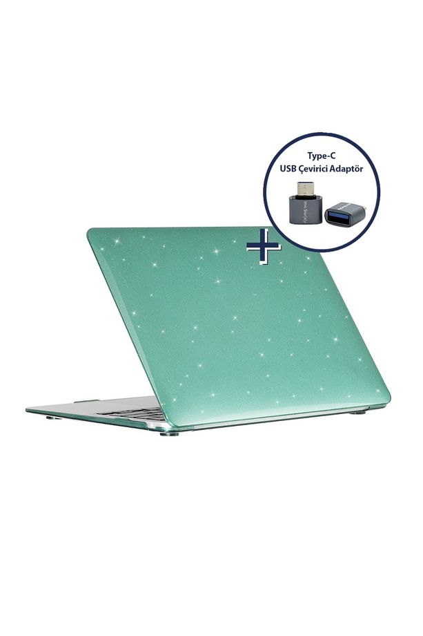 Macbook Air M1 Kılıf 13inç Simli Kristal Parlak (TOUCHID'Lİ M1) A2337 A2179 A1932 Uyumlu (2018-2020) - 1