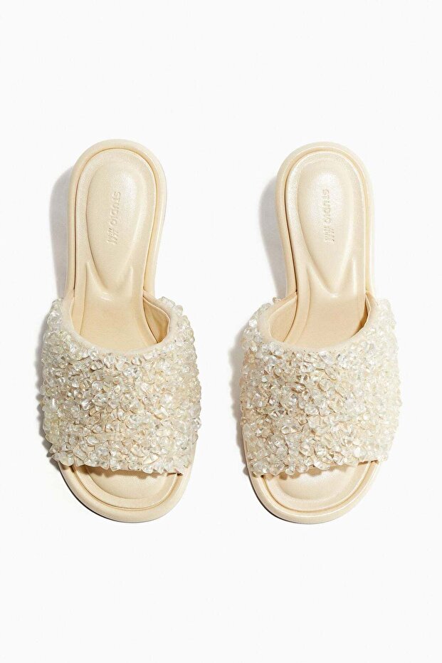 Beaded leather mules - 2