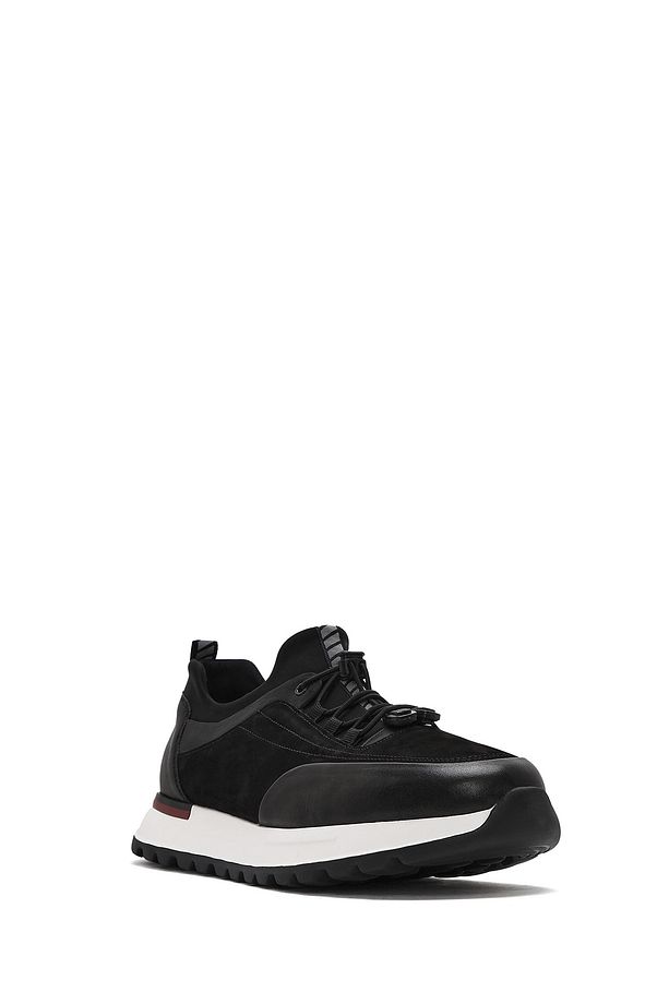 Erkek Siyah Bağcıklı Deri Sneaker 25SFD641114 - 6