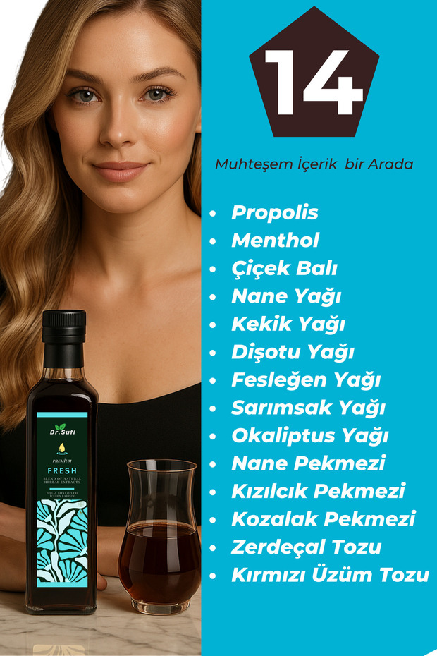 Kozalak Pekmezi, Propolis, Kekik Yağı, Nane Yağı, Zerdeçal Ve 14 Bitki Özü - Doktor Sufi Fresh - 2