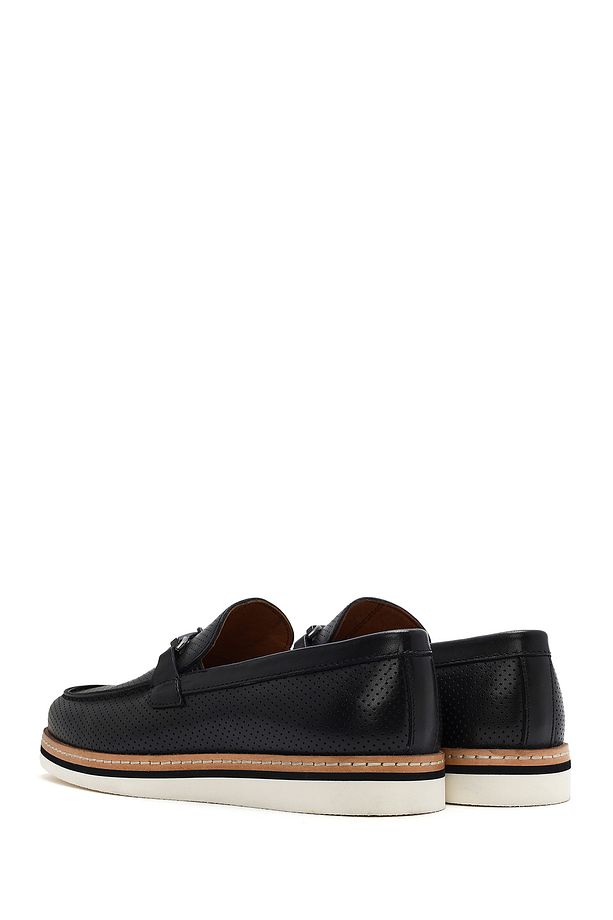 Erkek Siyah Deri Casual Loafer 25SFD722218 - 5