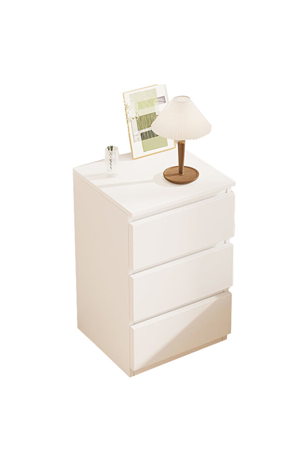 طاولات جانبية لغرفة النوم بسيطة وحديثة وطاولة بجانب السرير من الخشب الصلب - 1