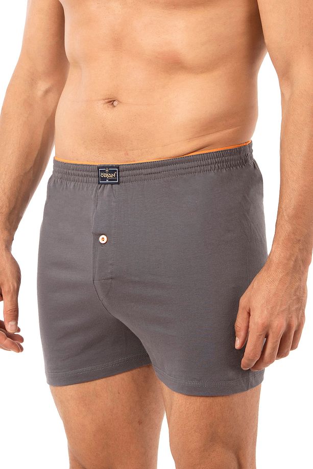 Özkan 0041 5'li Paket Erkek %100 Pamuklu Şardonlu Klasik Rahat Kesim Havlu Bel Süprem Penye Boxer - 4