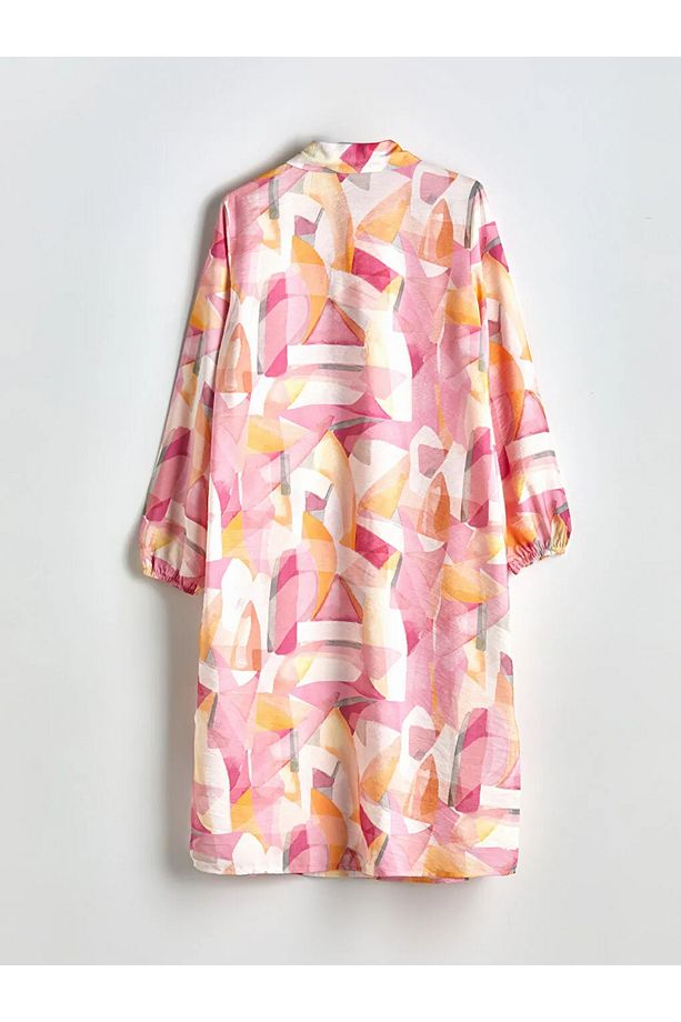 LCW Modest Pembe Desenli Kadın Gömlek Tunik - 5