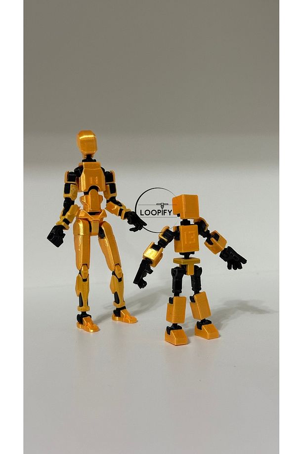 Lucky 13 Oynar Eklemli Robot Figür Oyuncak - Özel Seri Altın Set (Gold Dummy & Mini 13) - 3