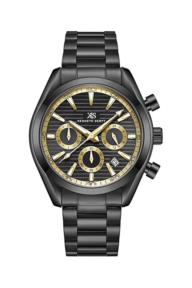 Kenneth Scott Men Ld53 Movement Watch Chrono And Multi Function Display And Solid Stainless Steel - 1