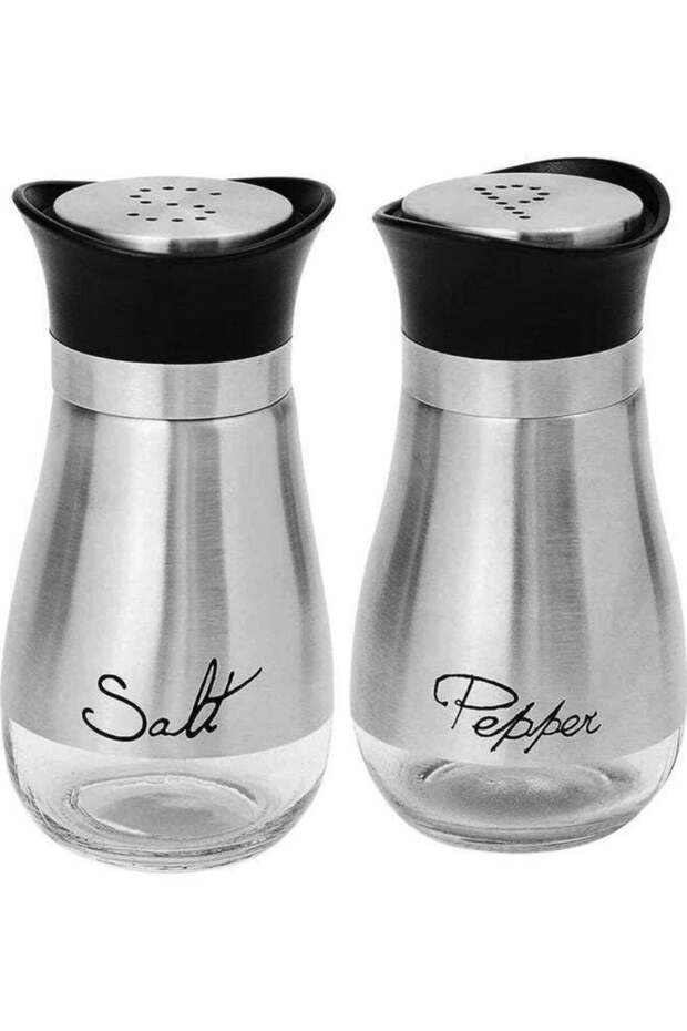 Salt and Pepper Shakers (2-Pc. Set) Elegant w/Clear Glass Bottom multicolor 11cm