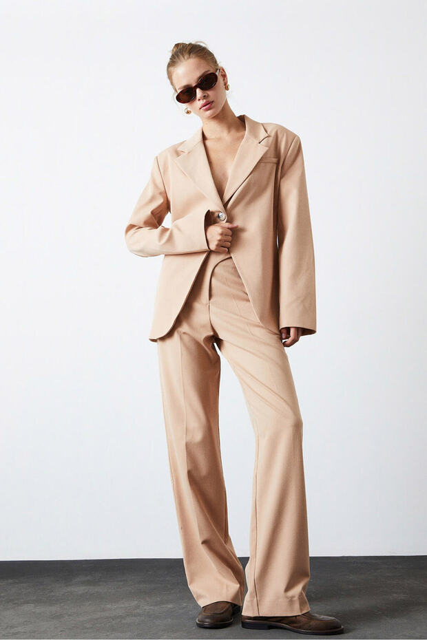 Tek Düğmeli V Kesim Ceket - 2