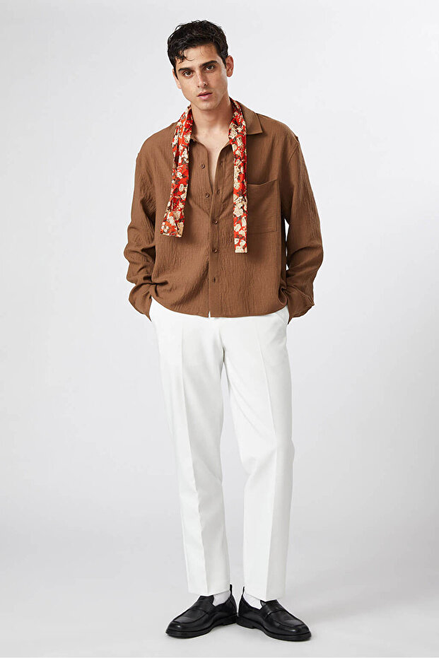 Keten Görünümlü Gömlek - 1