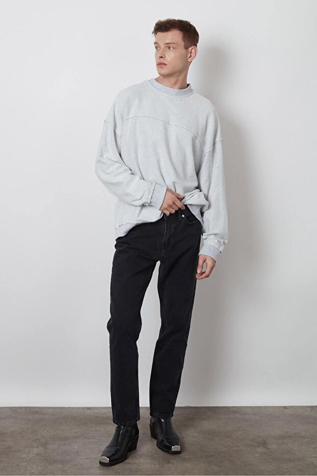 Pis Dikişli Oversize Sweatshirt - 2