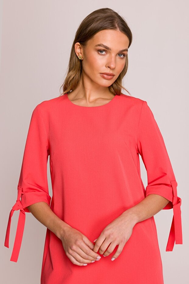 Rochie trapez cu maneci legate - 4