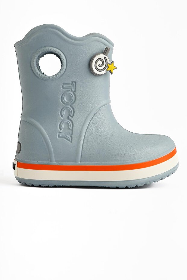 Christa Gray Pin Detailed Waterproof Children's Boots