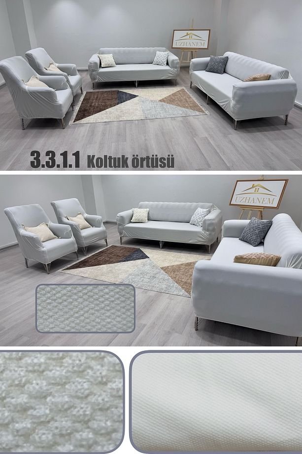 Koltuk Örtüsü, 3.3.1.1 Bal Peteği Desen Koltuk Kılıfı Takımı - 1