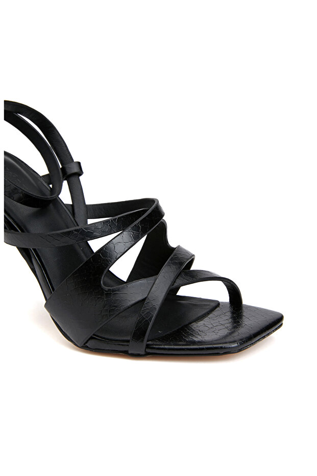 Siyah Kadın Sandalet - 6