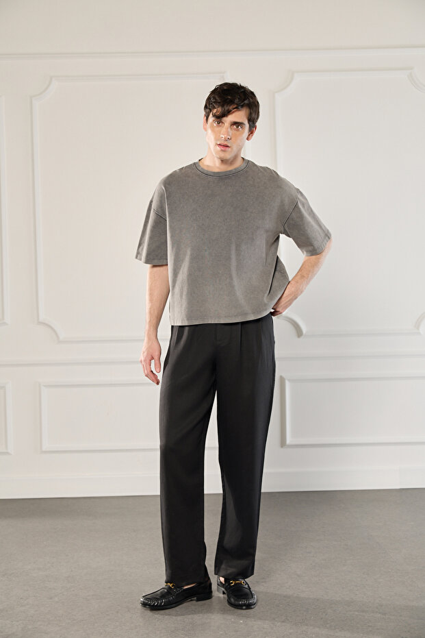 Pileli Lastikli Pantolon - 2