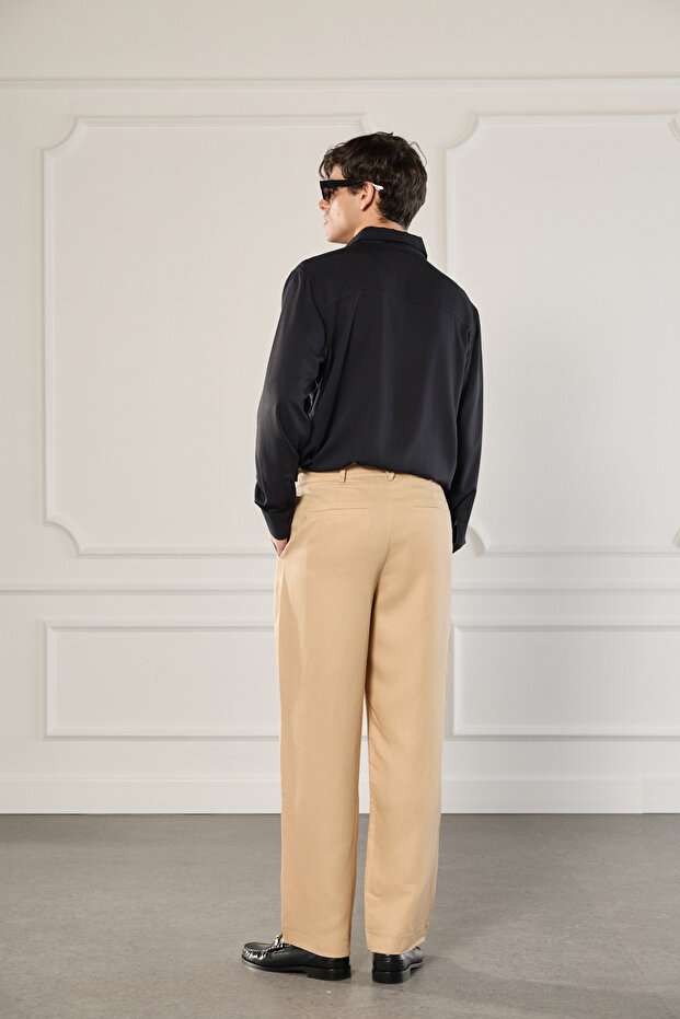 Pileli Lastikli Pantolon - 4