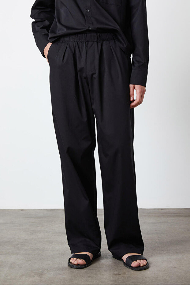 Lastikli Poplin Pantolon - 2