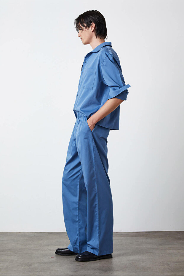 Lastikli Poplin Pantolon - 1