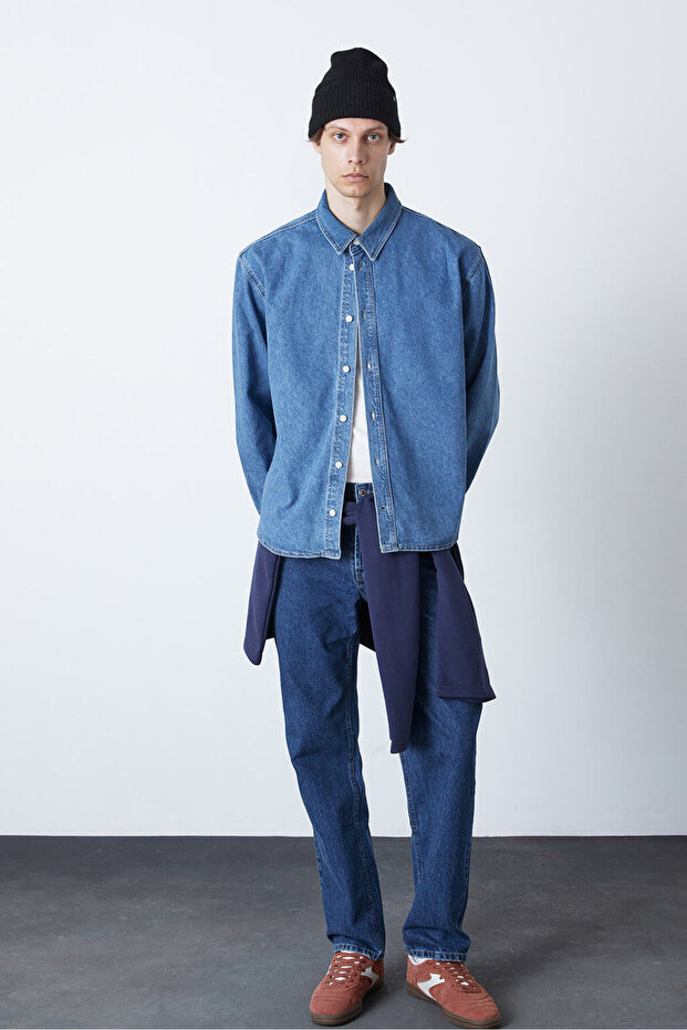 Oversize Denim Gömlek - 2