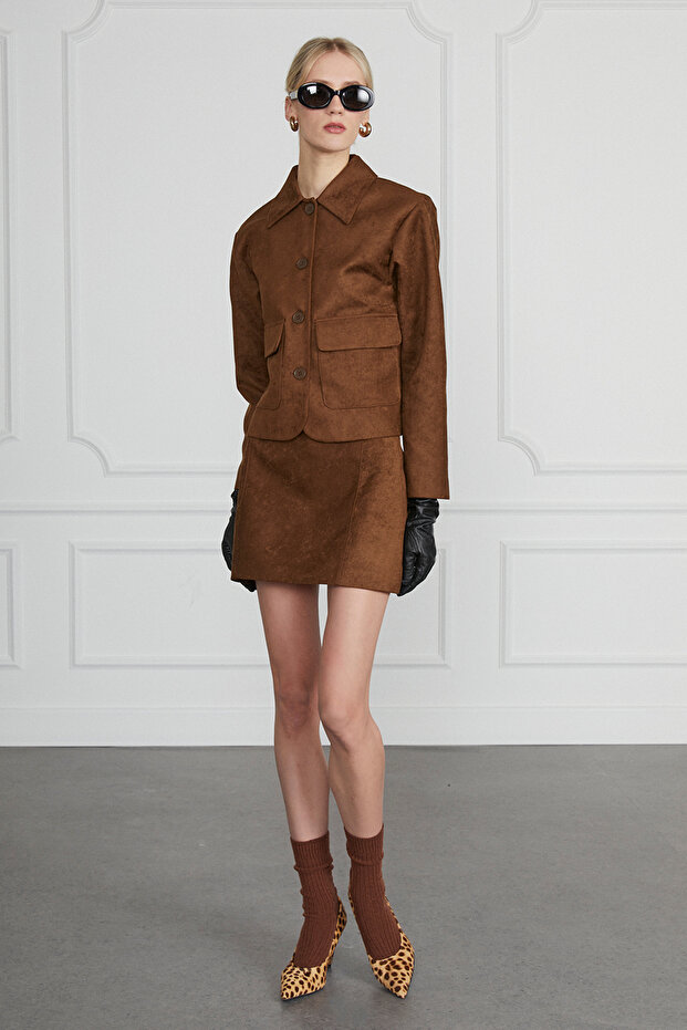 Süet Kısa Ceket - 2