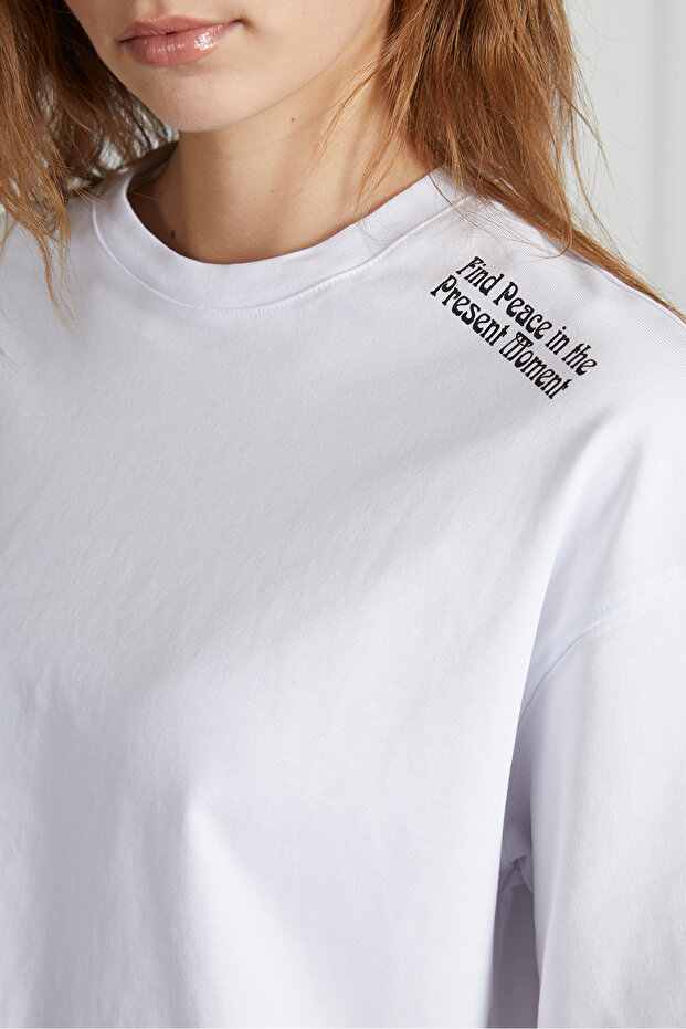 Baskılı Crop Tshirt - 1