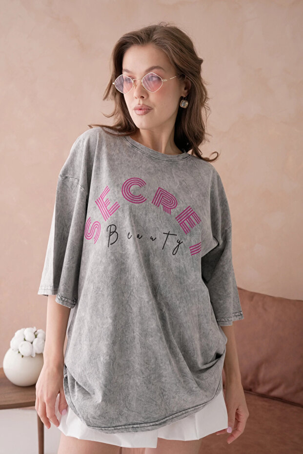 Printed Casual Basic T-Shirt - 4