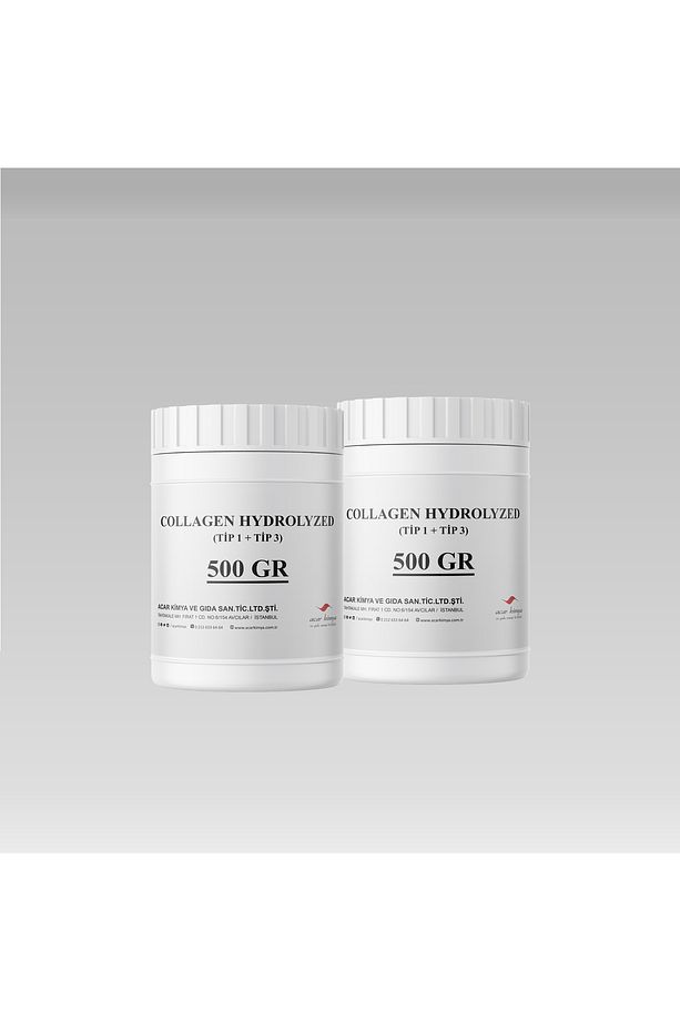 Hydrolyzed Collagen Powder - 1 Kg - Toz Kolajen Tip 1 + Tip 3 - Saf Kolajen - 1