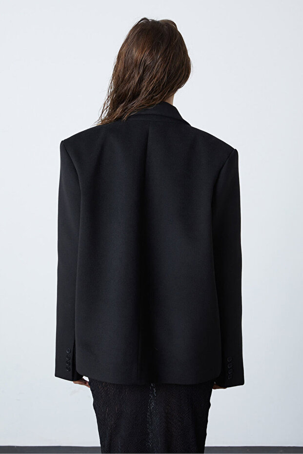 Kruvaze Kaşe Ceket - 5