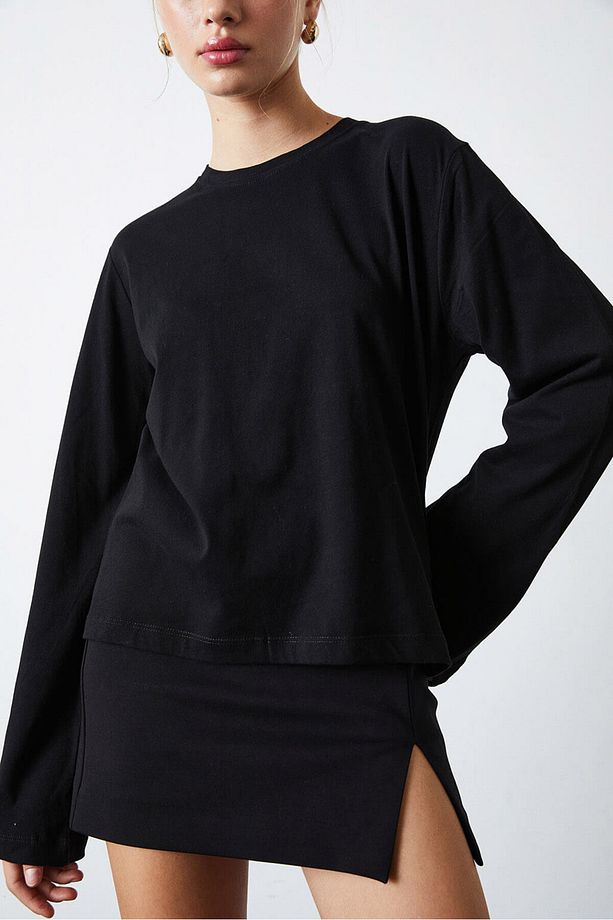 Uzun Kollu Basic Tshirt - 4