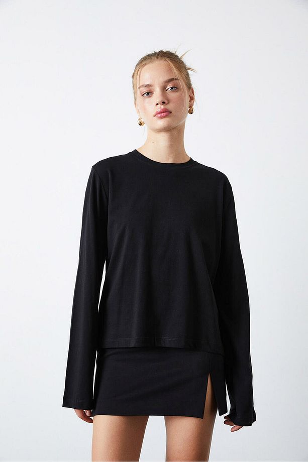 Uzun Kollu Basic Tshirt - 2