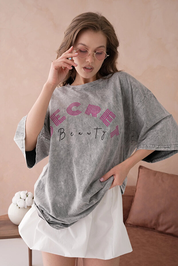 Printed Casual Basic T-Shirt - 2