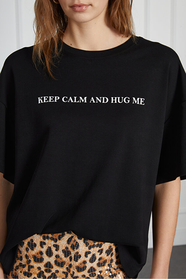 Baskılı Basic Tshirt - 1