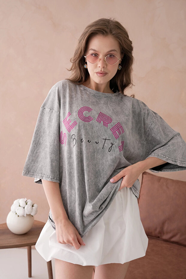 Printed Casual Basic T-Shirt - 3